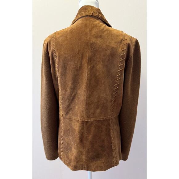 NWOT Ali Miles 100% Leather Suede Jacket Sweater Sleeves Size S - Picture 4 of 7